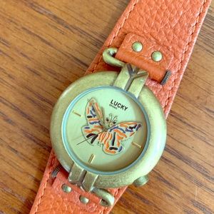 Orange Butterfly Lucky Brand Watch